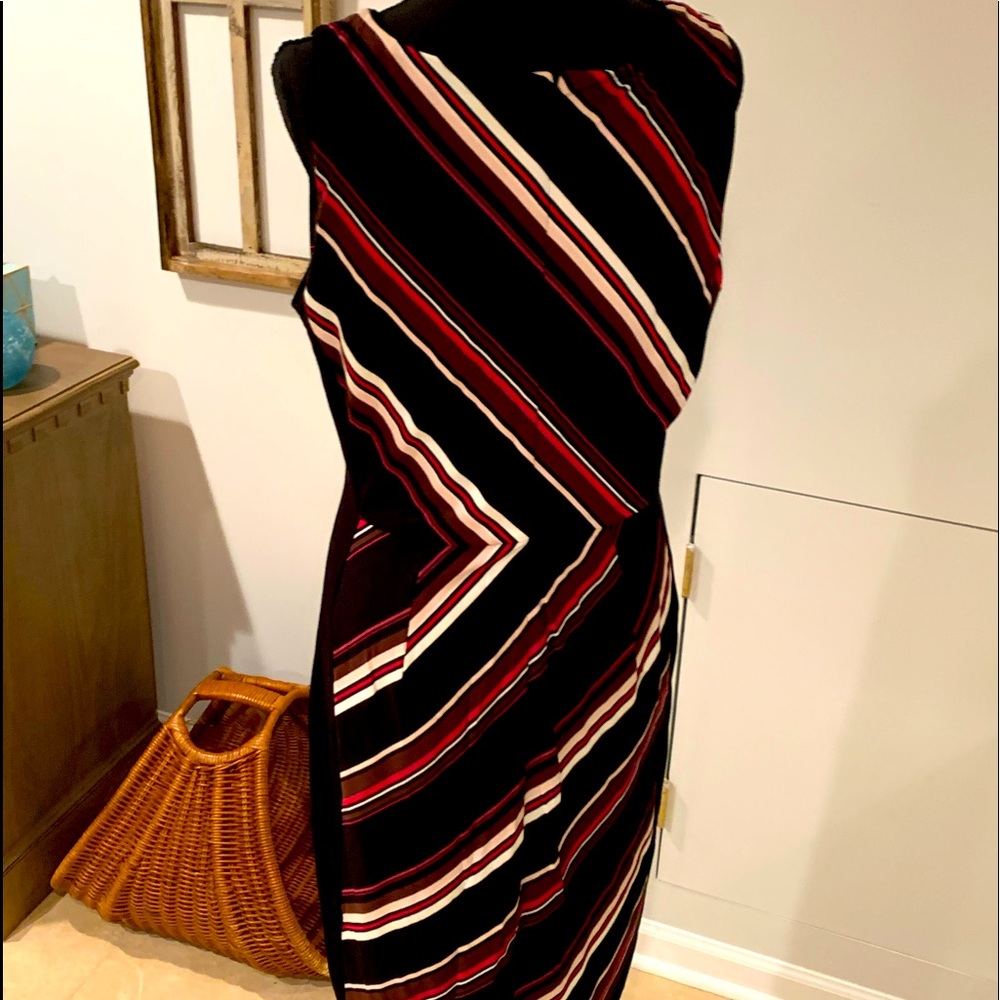 White House Black Market black/pink/cream dress